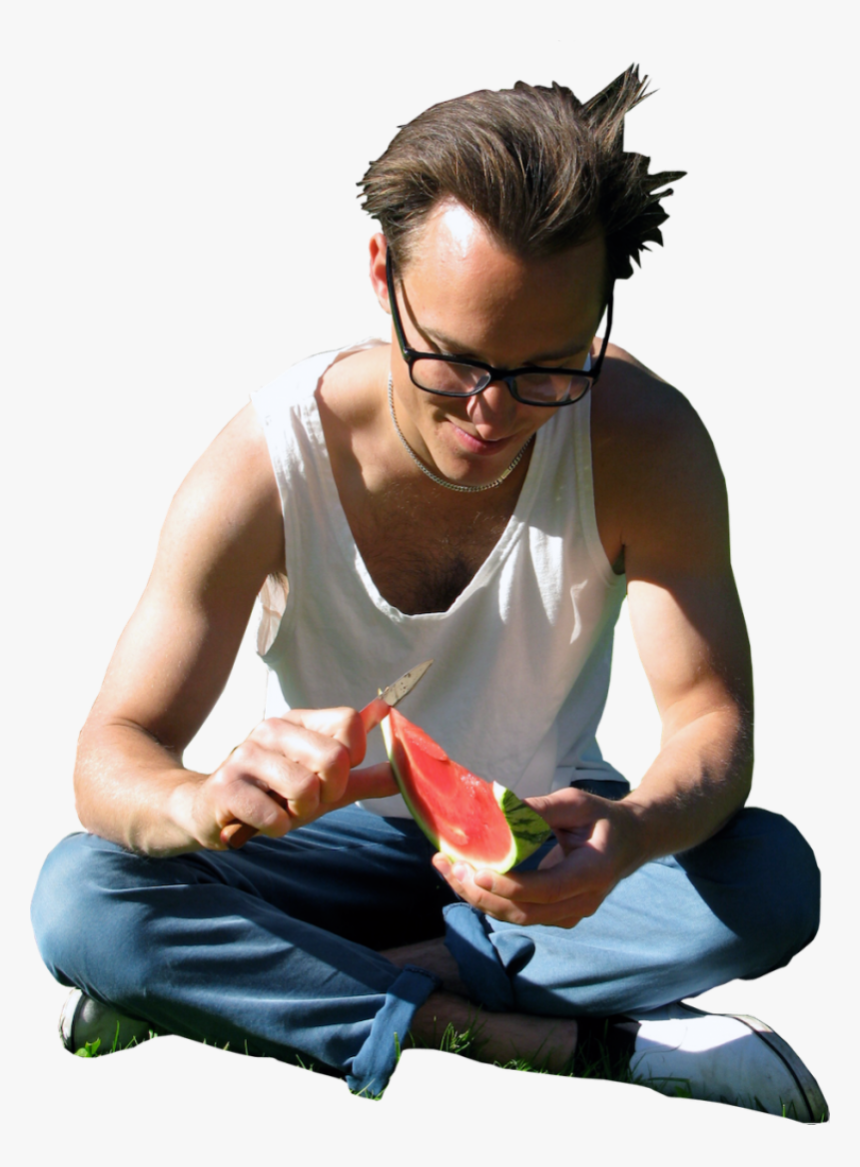 Watermelon Sitting Png Image - Cut Out People Sitting In Grass, Transparent Png