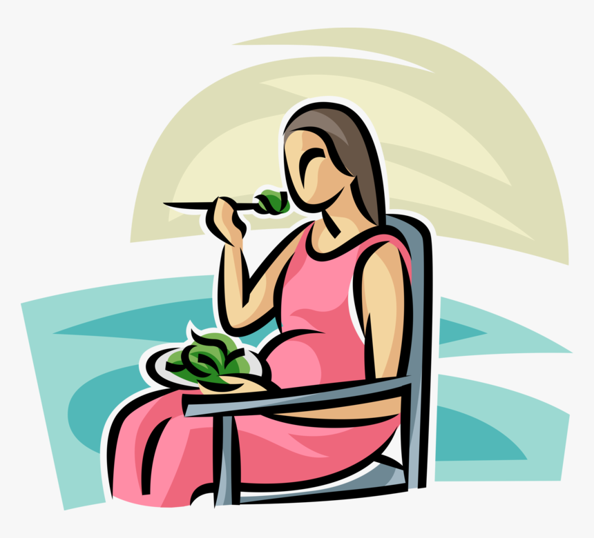 Eating Vector Mother - Pregnant Woman Eating Clipart, HD Png Download
