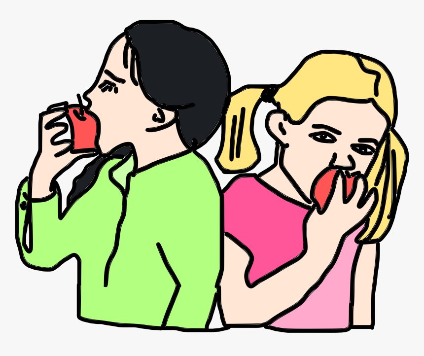 People Eating Apple Clipart, HD Png Download