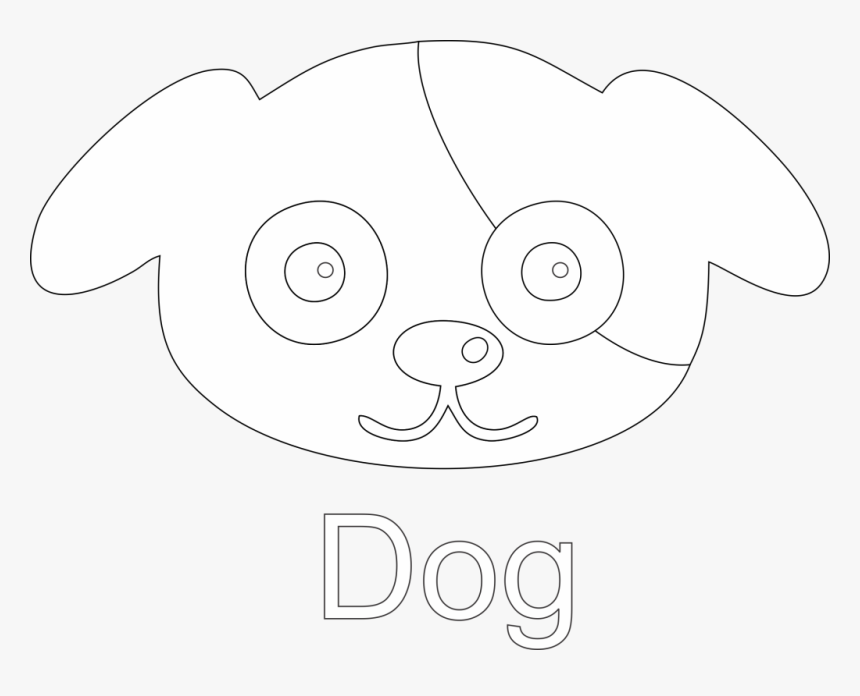 Dog Face Line Art Black White Image - Line Art, HD Png Download