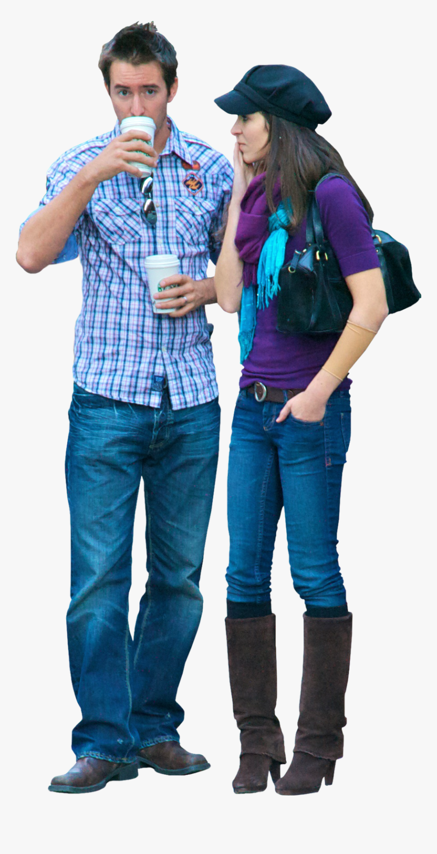 Transparent People Standing Png - People Drinking Coffee Png, Png Download