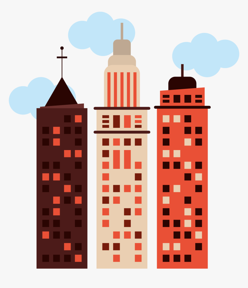 The Architecture Of The City Cartoon Illustration, HD Png Download