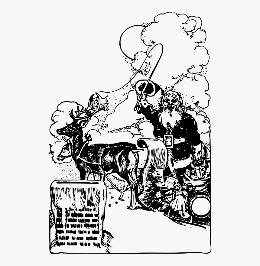 Santa Roof - Cartoon, HD Png Download