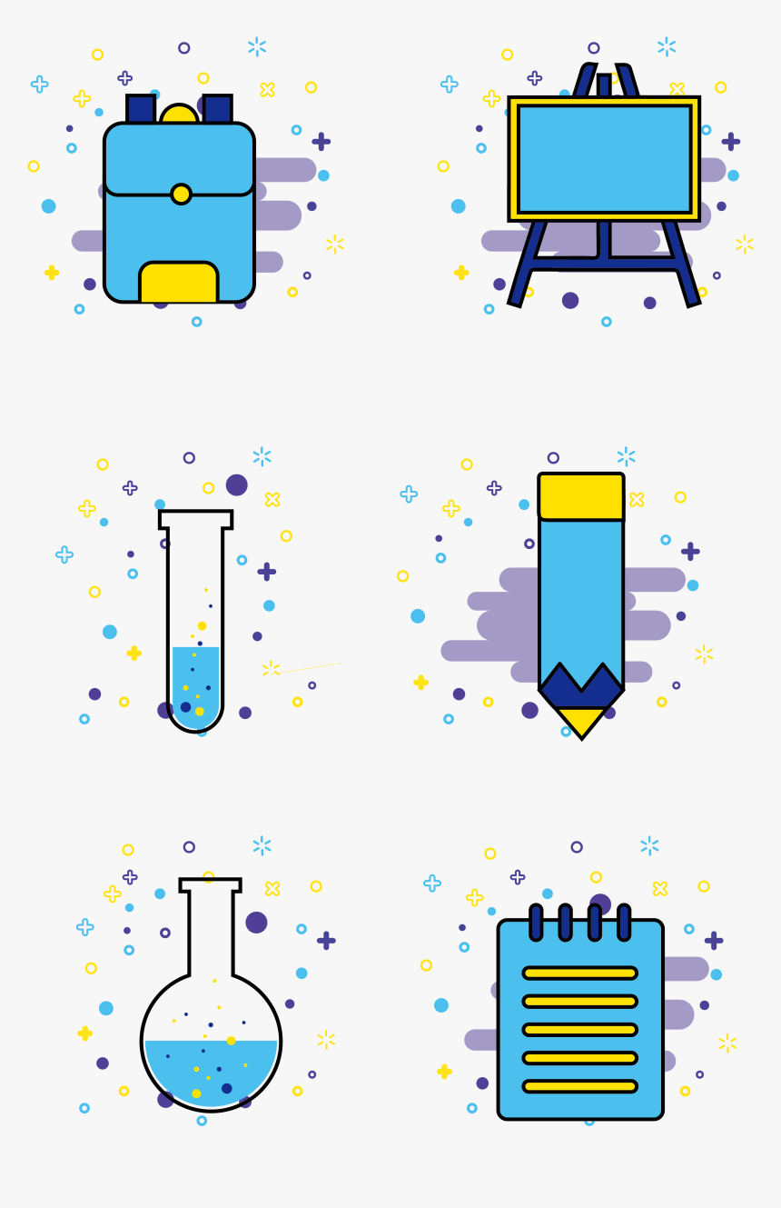 Mbe Style Student School Supplies Commercial Icon Elements, HD Png Download