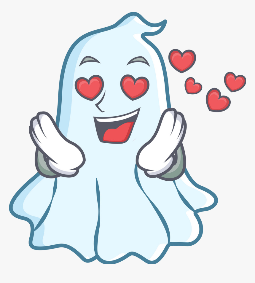 Halloween Fond D Écran Entitled Cute Ghost In L Amour - Cute Cartoon Ghost, HD Png Download