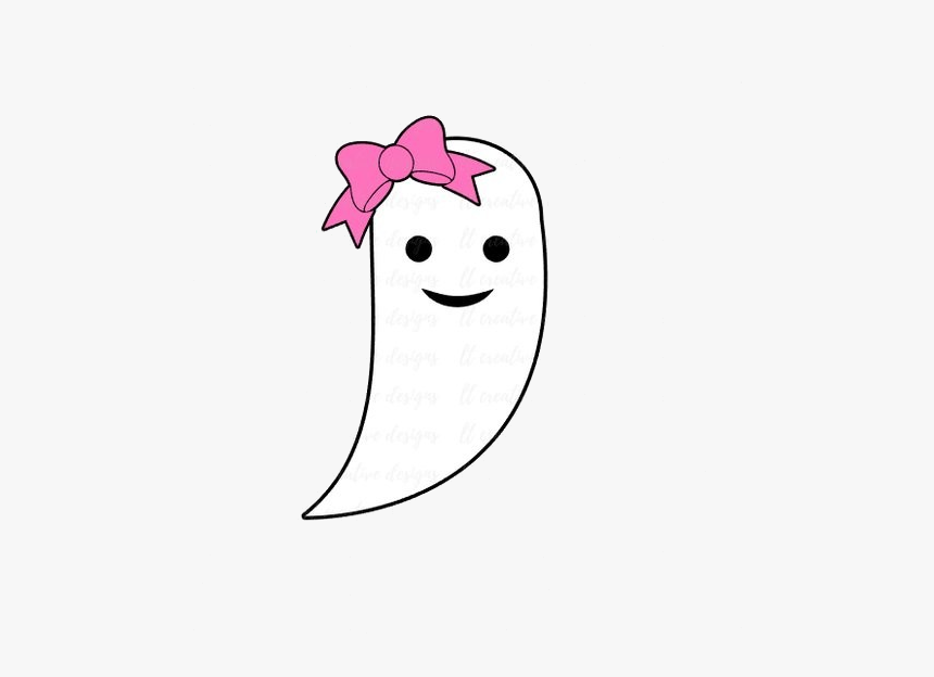 Ghost Il Xn Al Cute Clipart Transparent Png - Ghost With Bow Clipart, Png Download
