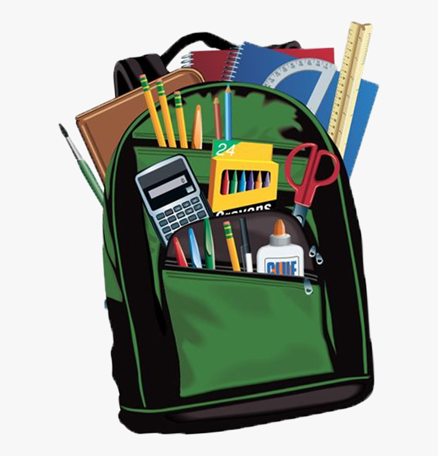 Backpack Filled With School Supplies, HD Png Download , Transparent Png