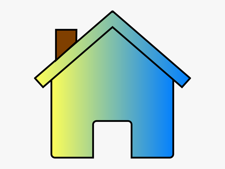 Yellow Blue Fade House 2 Svg Clip Arts - House Borders Clip Art, HD Png Download