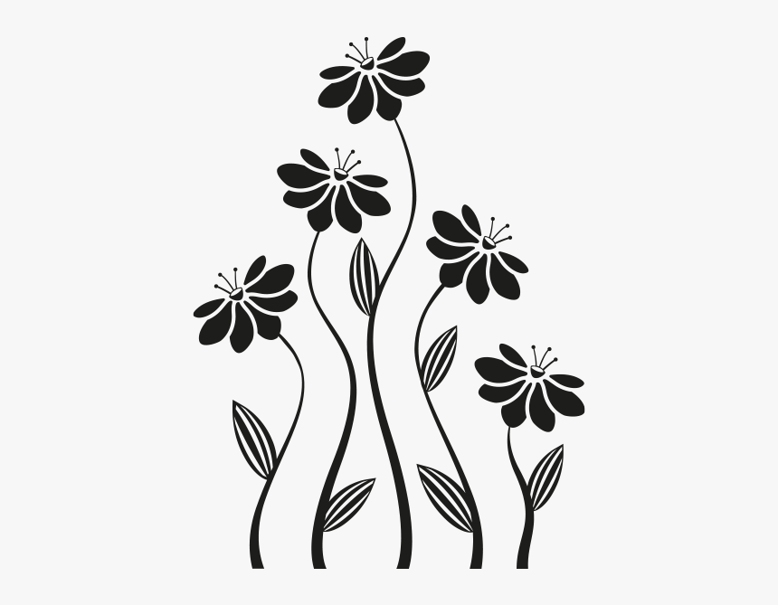 Floral Design Royalty-free Silhouette Flower - Free Flower Design Silhouette, HD Png Download