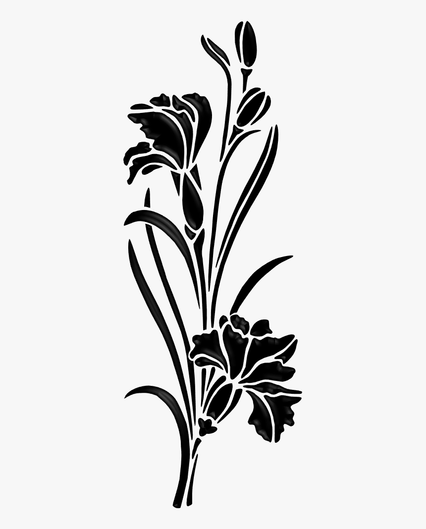 Flower Silhouette Stencil, HD Png Download