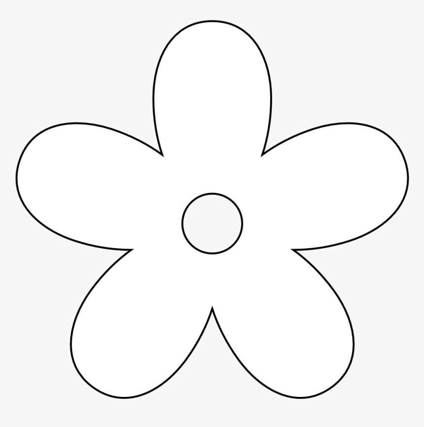 Retro Flower 9 Black White Line Art Twitter Valentine - White Flowers Silhouette Png, Transparent Png