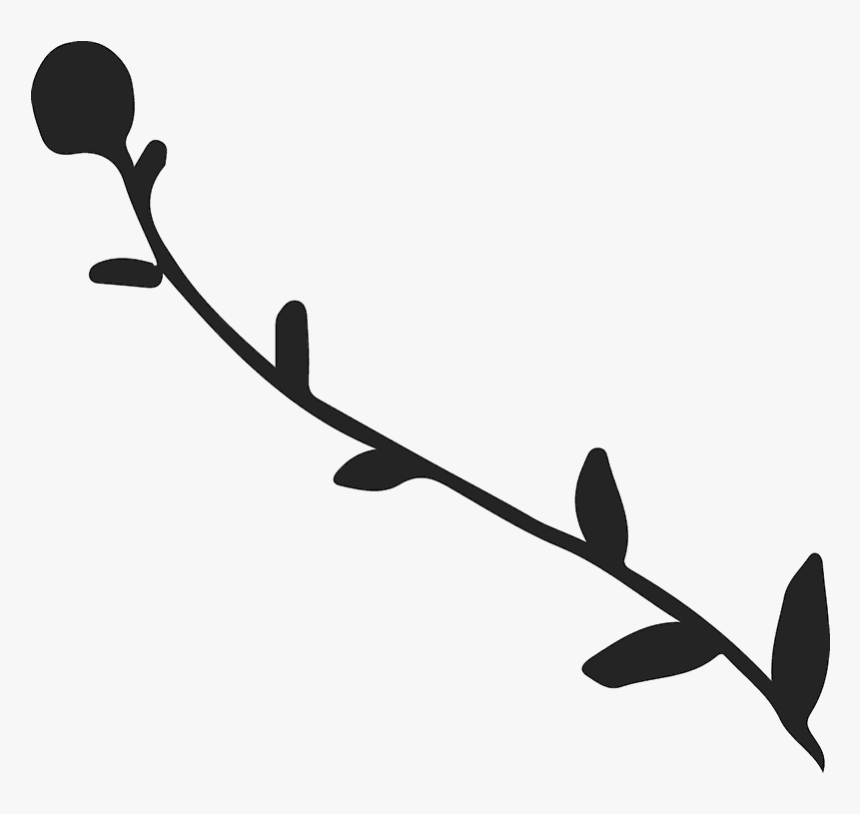 Flower And Stem Silhouette Png, Transparent Png