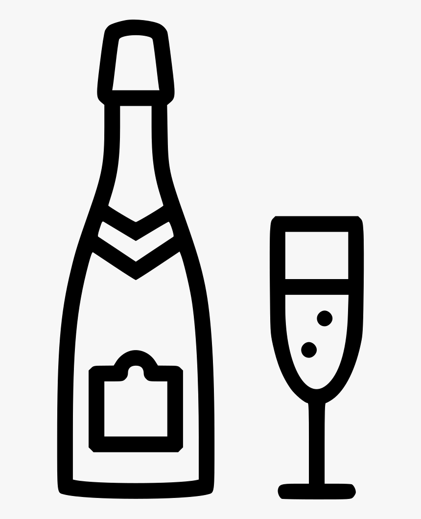 Champagne Glass Alcohol Bottle Celebrate Cheers - Champagne Svg, HD Png Download