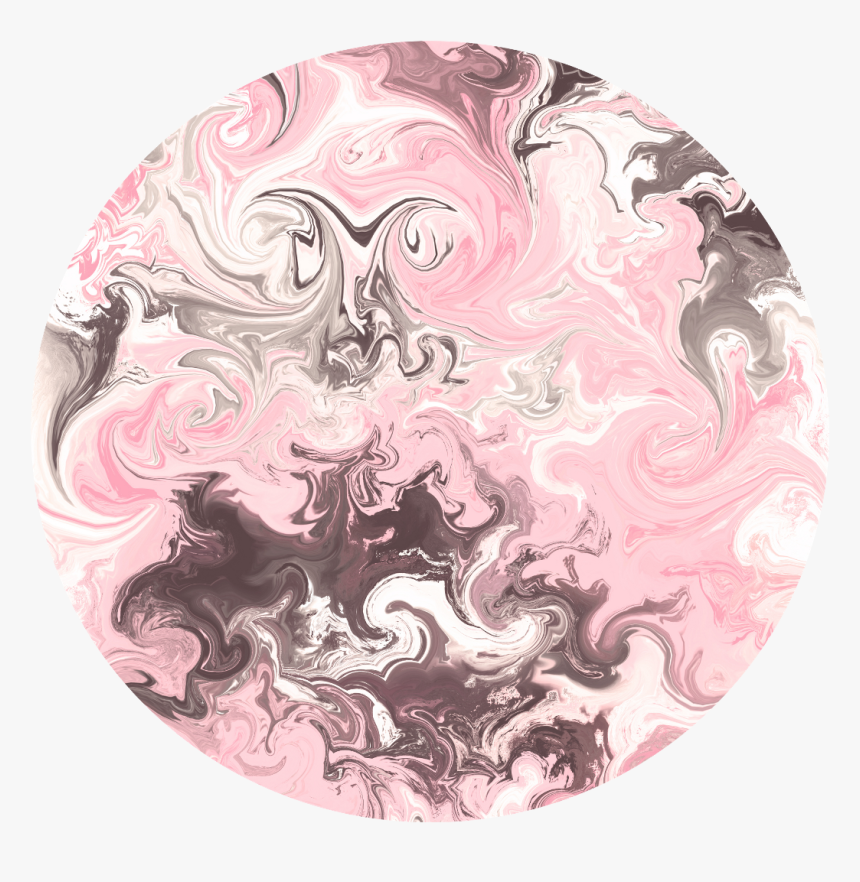 Transparent Watercolor Circle Png - Pink And Black Marble, Png Download