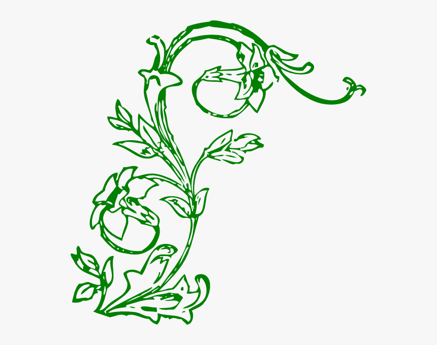 Transparent Flower Vine Png - Flower Vine Line Art, Png Download