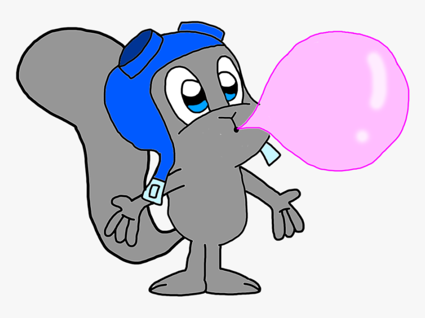 Rocky Blows A Bubble Gum By Kalebdouglass2 - Rocky The Squirrel Bubblegum, HD Png Download