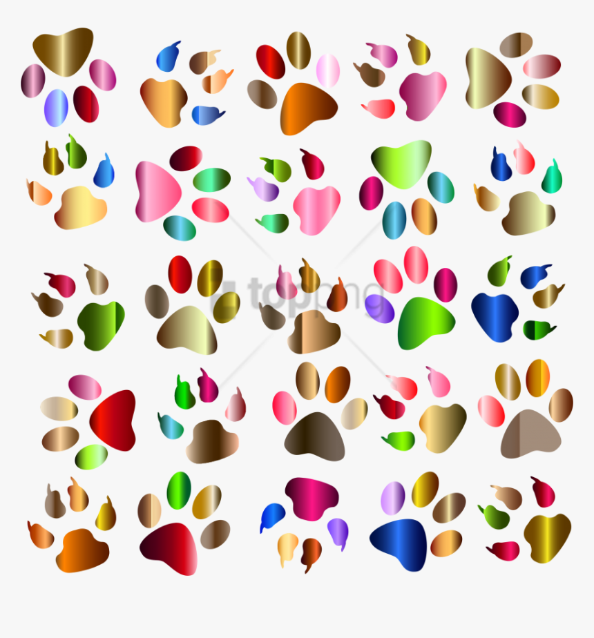 Free Png Colorful Footprints Png Png Image With Transparent - Free Dog Paw Background Clip Art, Png Download