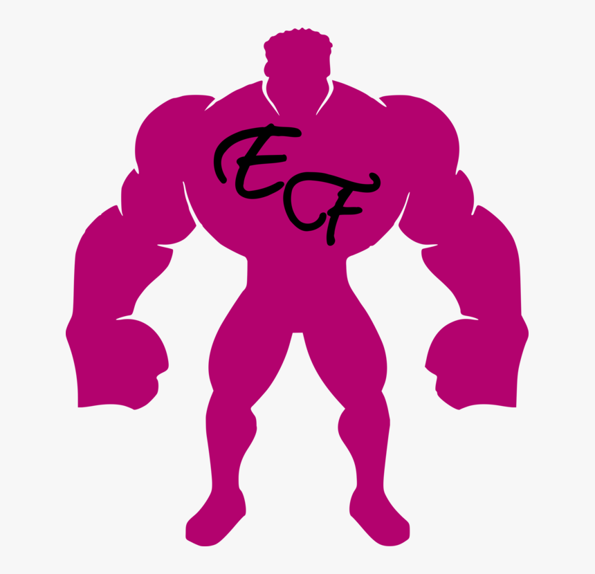 Pink,standing,muscle - Silhouette Superhero Png, Transparent Png