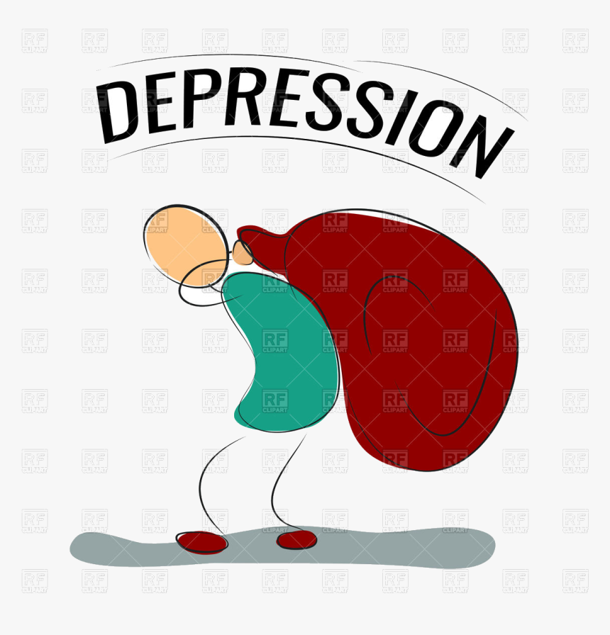 Depression Man Bears Big Sack Concept Vector Image - Dibujos De La Gran Depresion, HD Png Download