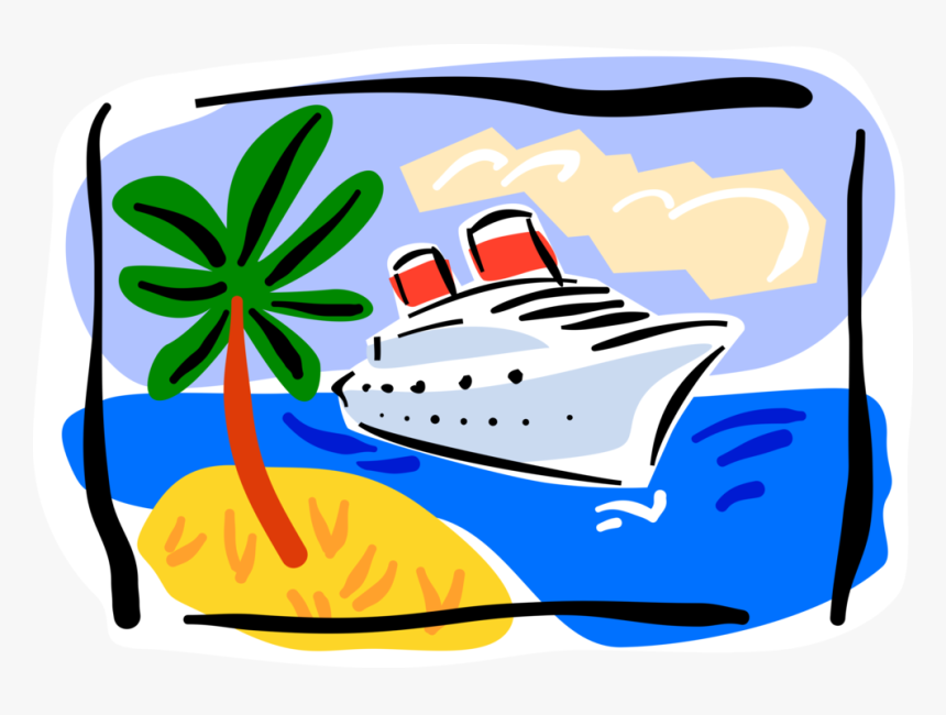 Vector Illustration Of Cruise Ship Or Cruise Liner - Cruise Vacation Clip Art, HD Png Download