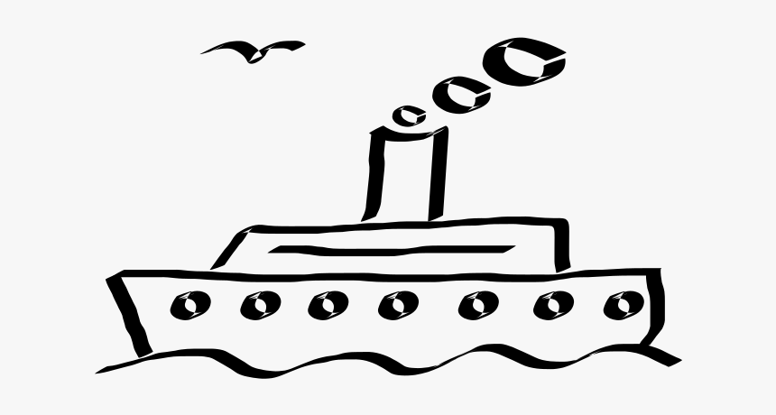 Cruise Ship Logo - Black And White Outline Cruise Ship Clip Art, HD Png Download