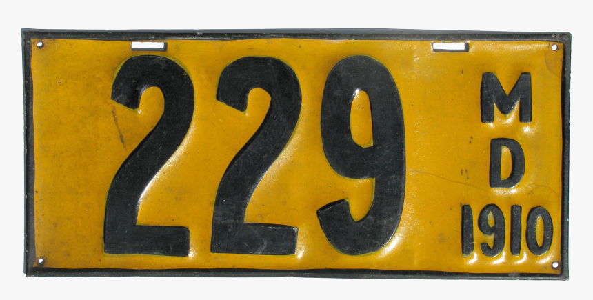 Maryland License Plate, 1910 - 1910 Maryland License Plate, HD Png Download