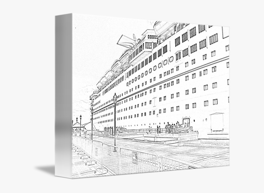 Cruise Drawing Liner - Cruiseferry, HD Png Download