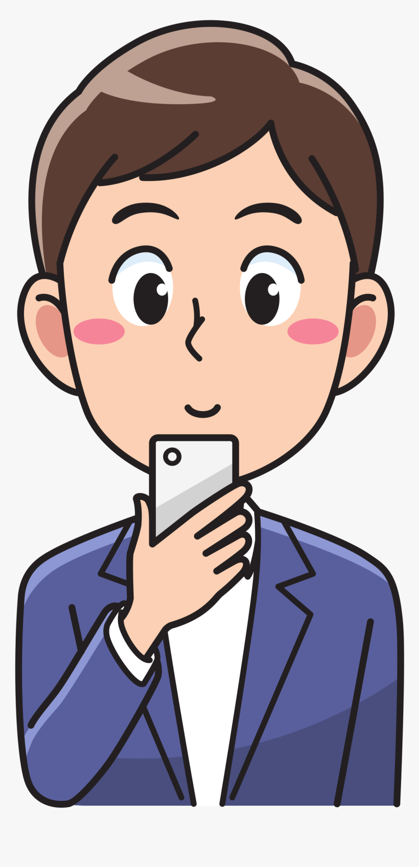 Clipart Person Man - Person With Smartphone Clipart, HD Png Download
