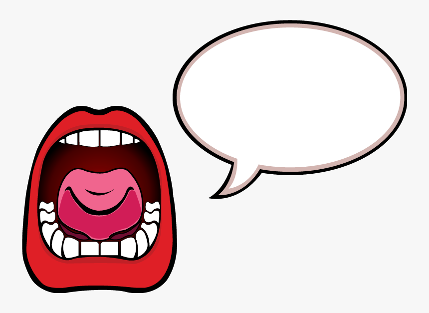 Lips Mouth With Speech - Speech Bubble, HD Png Download