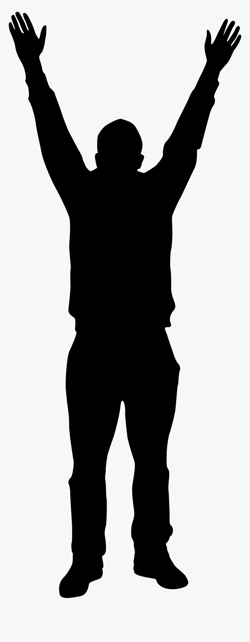 Man Hands Up Silhouette, HD Png Download