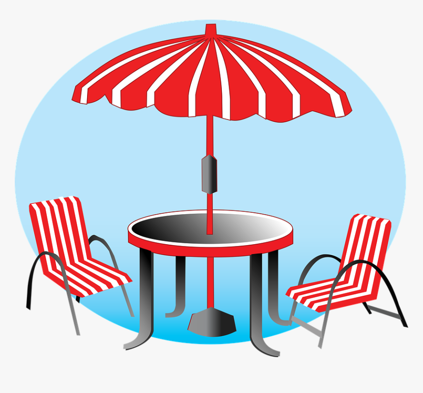 Beach, Umbrella, Chairs, Vacation, Red, Blue, Stripes - Animasi Teknik Kursi Kosong, HD Png Download