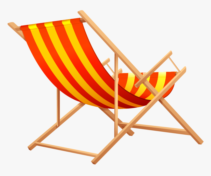 Wooden Chair Png -orange Beach Lounge Chair - Transparent Beach Chair Png, Png Download
