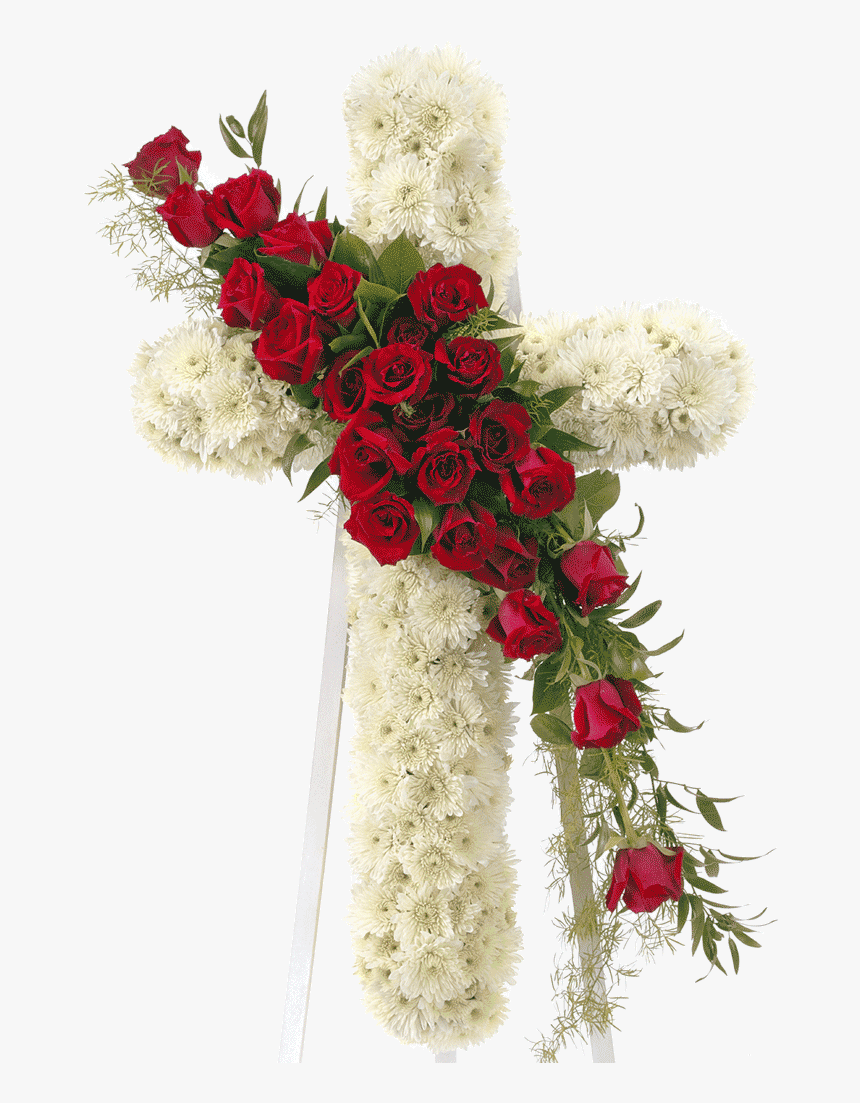 Cut Design,artificial Flower,christmas Family,interior - Cross Floral Arrangements, HD Png Download