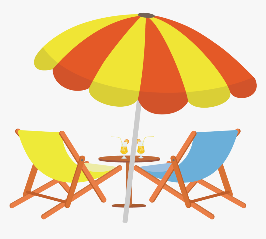 Sighting Drawing Beach Chair - Beach Chair And Umbrella Drawing, HD Png Download