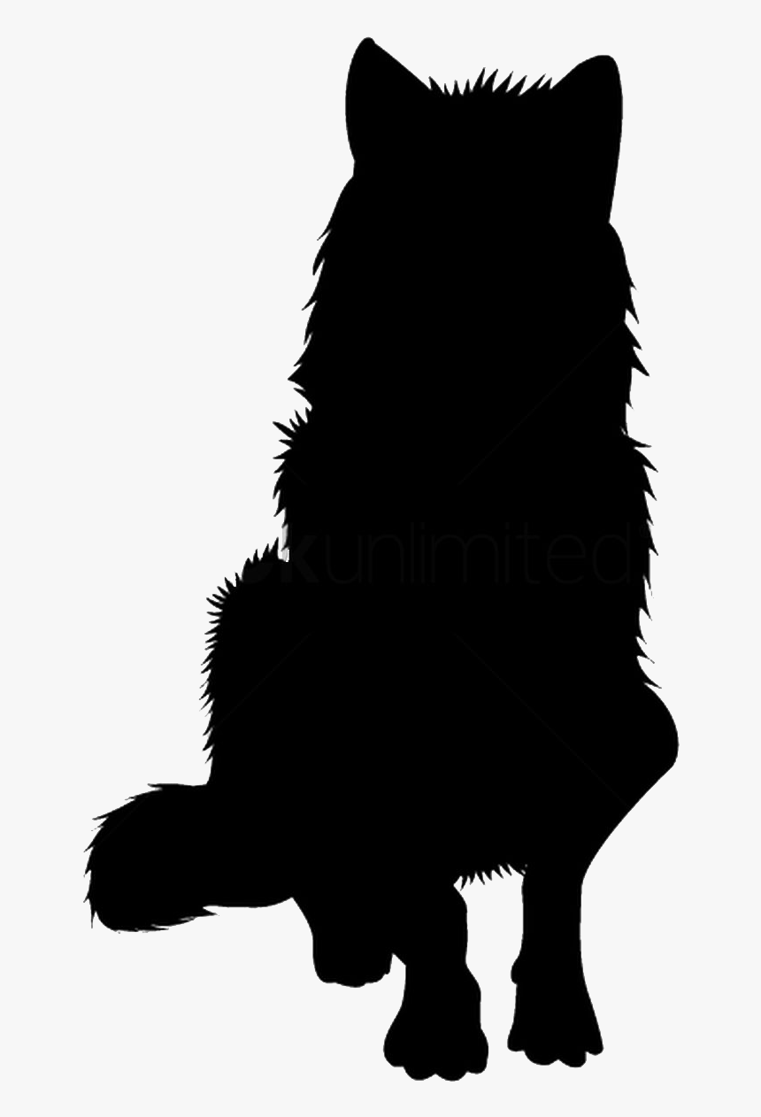 Sitting Dog Silhouette Png - Wolf Silhouette, Transparent Png