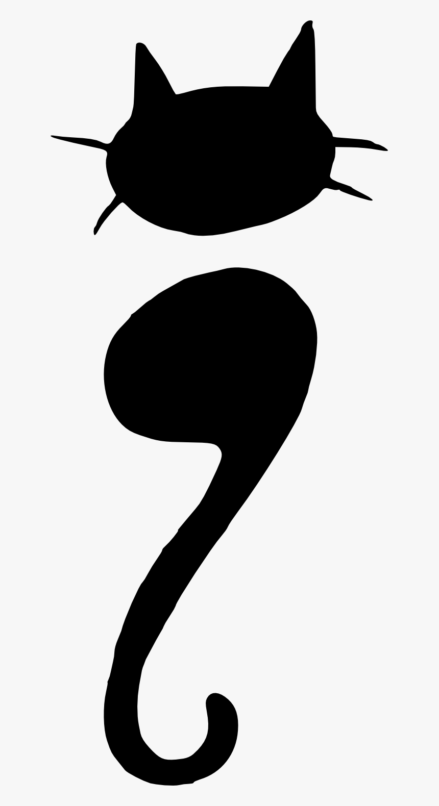 Cute Cat Silhouette Png, Transparent Png