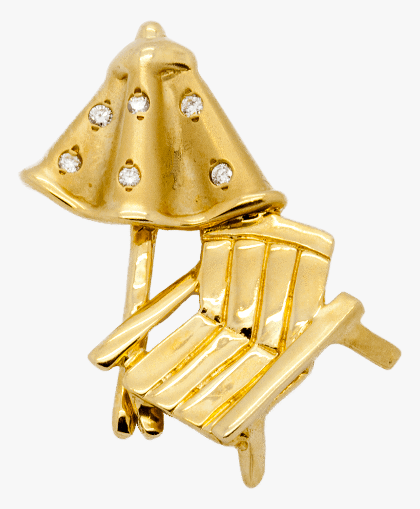 Transparent Beach Umbrella And Chair Png - Gold, Png Download