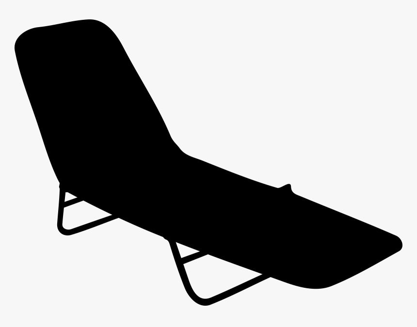 Beach Chair Silhouette Clip Arts - Draw A Pool Chair, HD Png Download