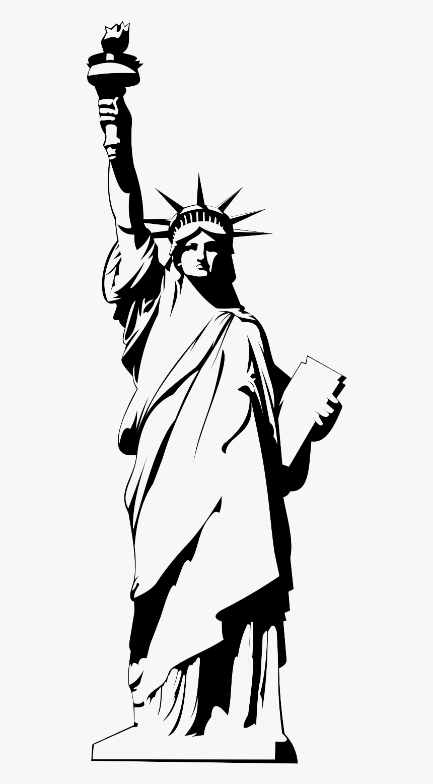 Statue Of Liberty Drawing Clip Art - Statue Of Liberty Drawn, HD Png Download