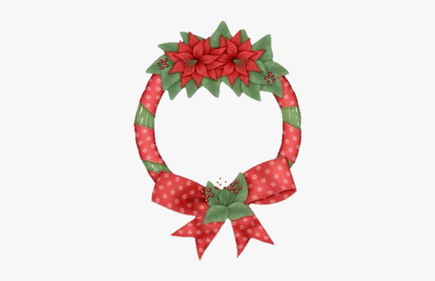 Wreath Poinsettia Christmas Ribbon Bow - Christmas Day, HD Png Download