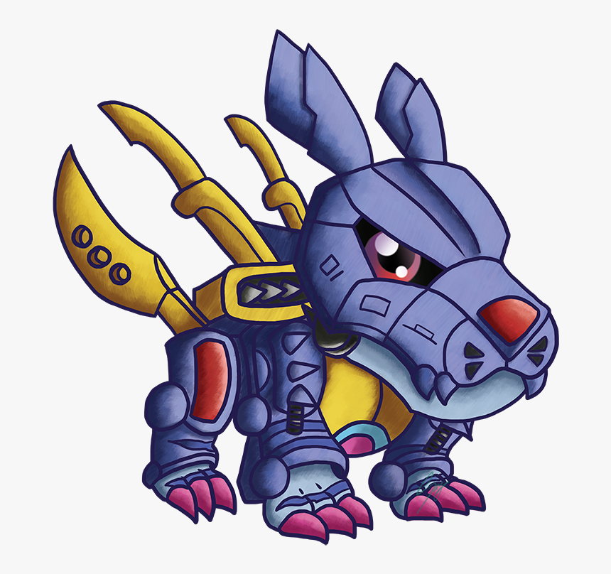 Metalgarurumon Chibi - Cartoon - Wargreymon, HD Png Download