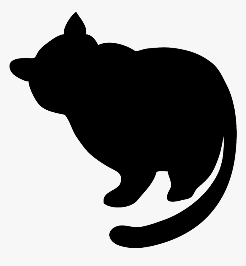 Fat Black Cat Silhouette - Fat Cat Silhouette Png, Transparent Png