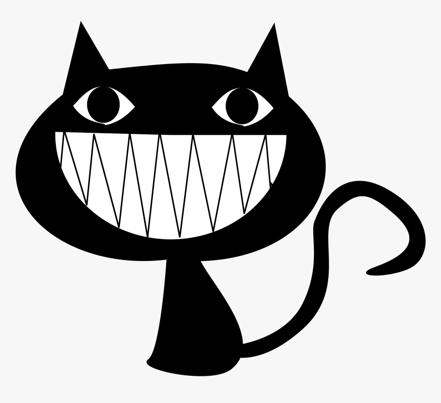 Cat Smile Medium 600pixel Clipart, Vector Clip Art - Black Cat Png Cartoon, Transparent Png
