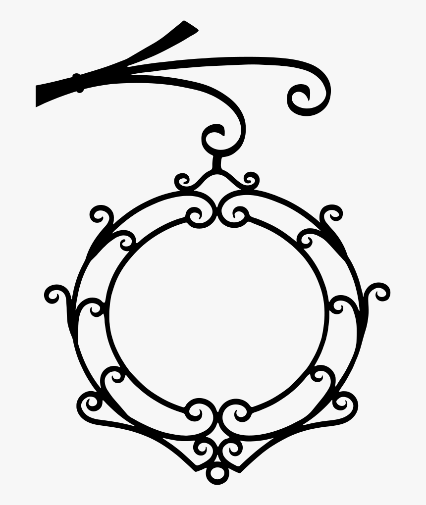 Vintage Wrought Iron Flourish Silhouette - Uithangbord Schaap, HD Png Download