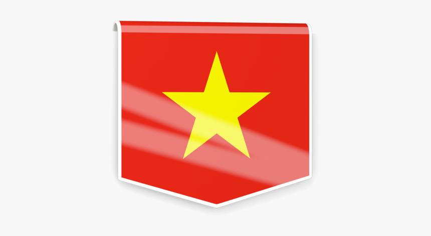 Square Flag Label - Vietnam Square Flag Label, HD Png Download