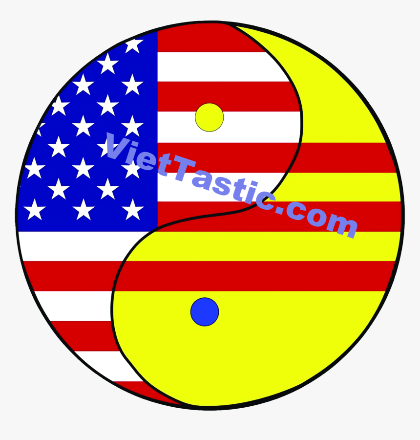 Vietnamese American Flag Yin Yang Design Black Mug - United States Flag Round, HD Png Download