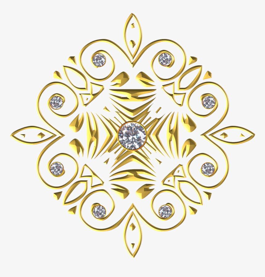 Gold Gem Ornament Free Picture - Gold Flourish Png, Transparent Png