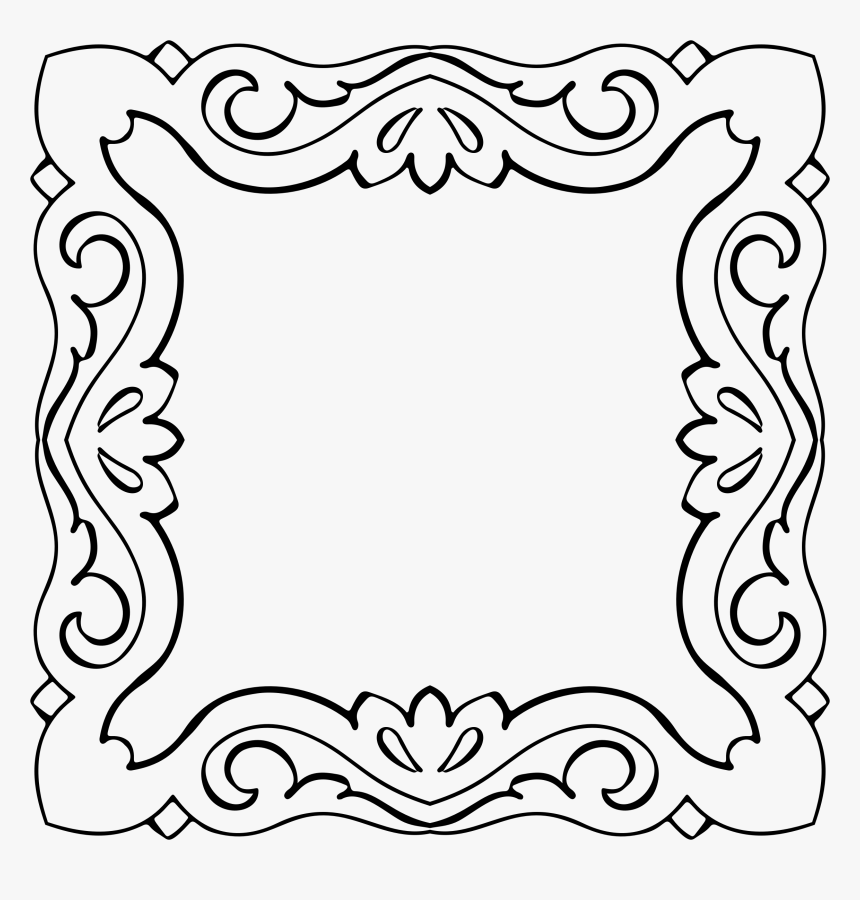 Floral Border Square Black, HD Png Download