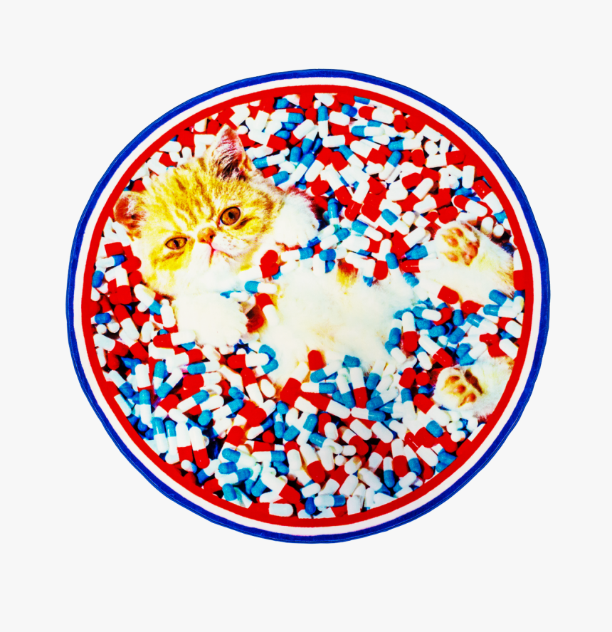 Round Rug Cat-0 - Toiletpapier Seletti Plate, HD Png Download