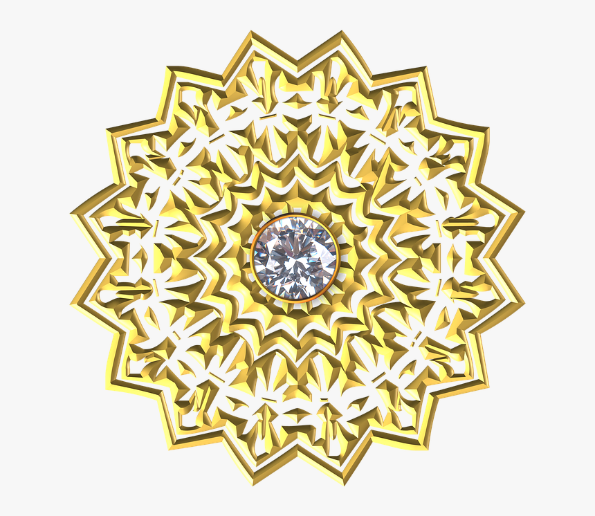 Gold, Gem, Ornament, Flourish, Circle, Symmetric - Психологические Тесты, HD Png Download